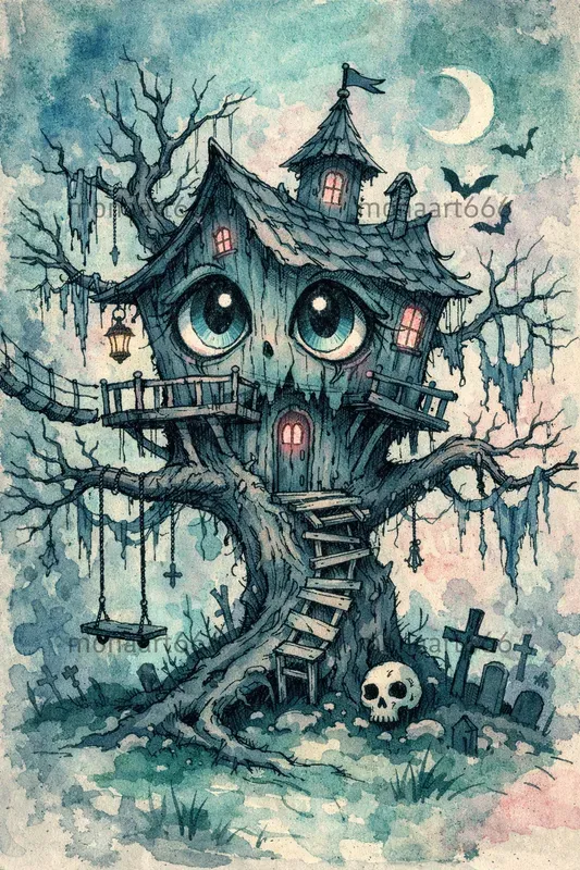 Whimsical Teal Nightmares