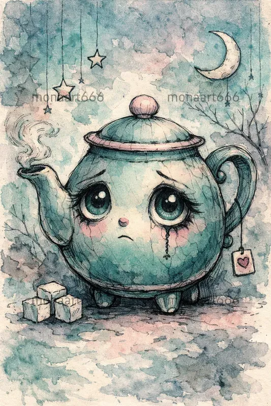 Whimsical Teal Nightmares