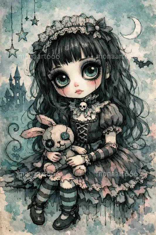 Whimsical Teal Nightmares