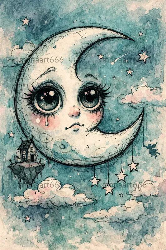 Whimsical Teal Nightmares