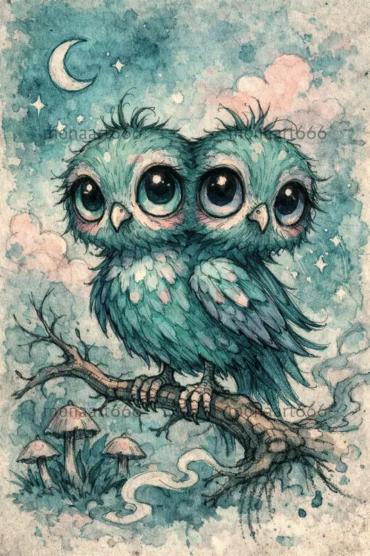 Whimsical Teal Nightmares