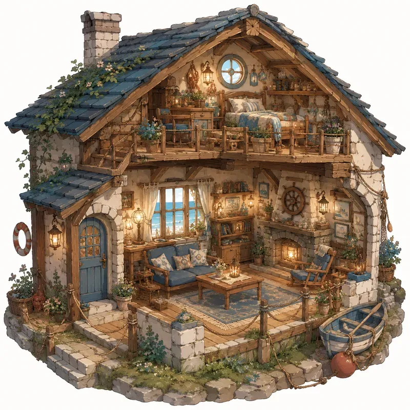 Miniature Cozy Anime Cottage Dioramas