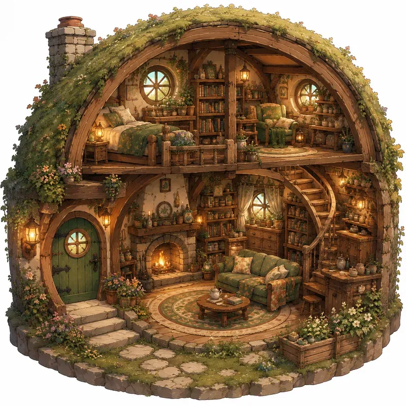 Miniature Cozy Anime Cottage Dioramas