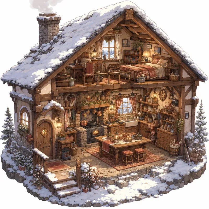 Miniature Cozy Anime Cottage Dioramas