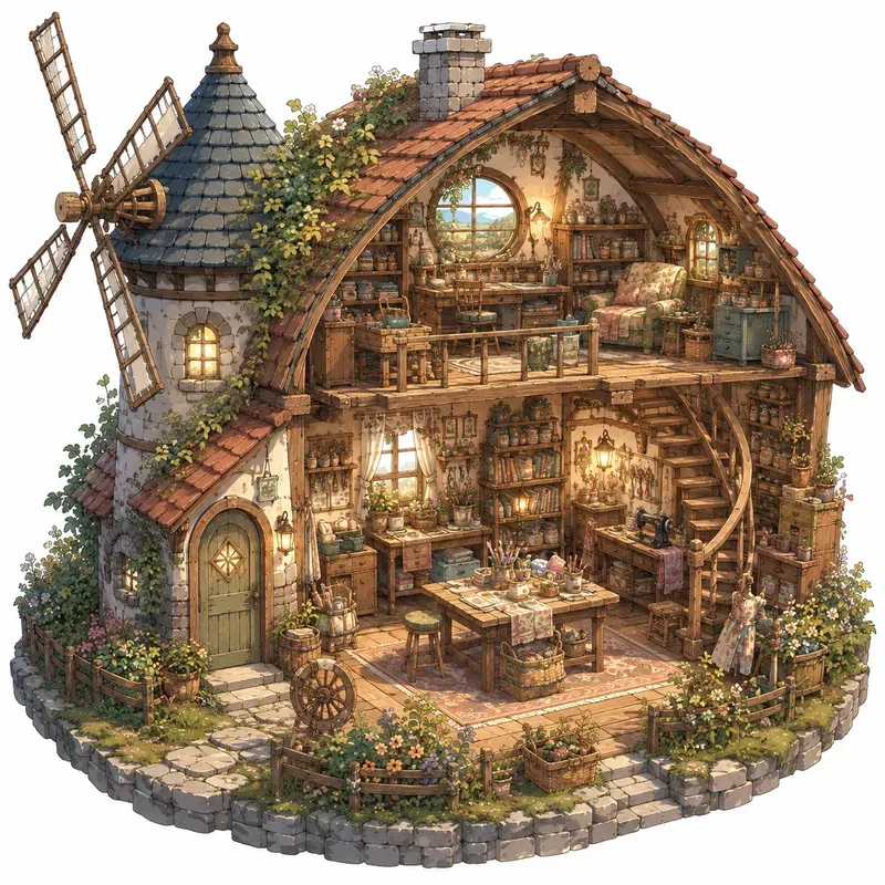 Miniature Cozy Anime Cottage Dioramas