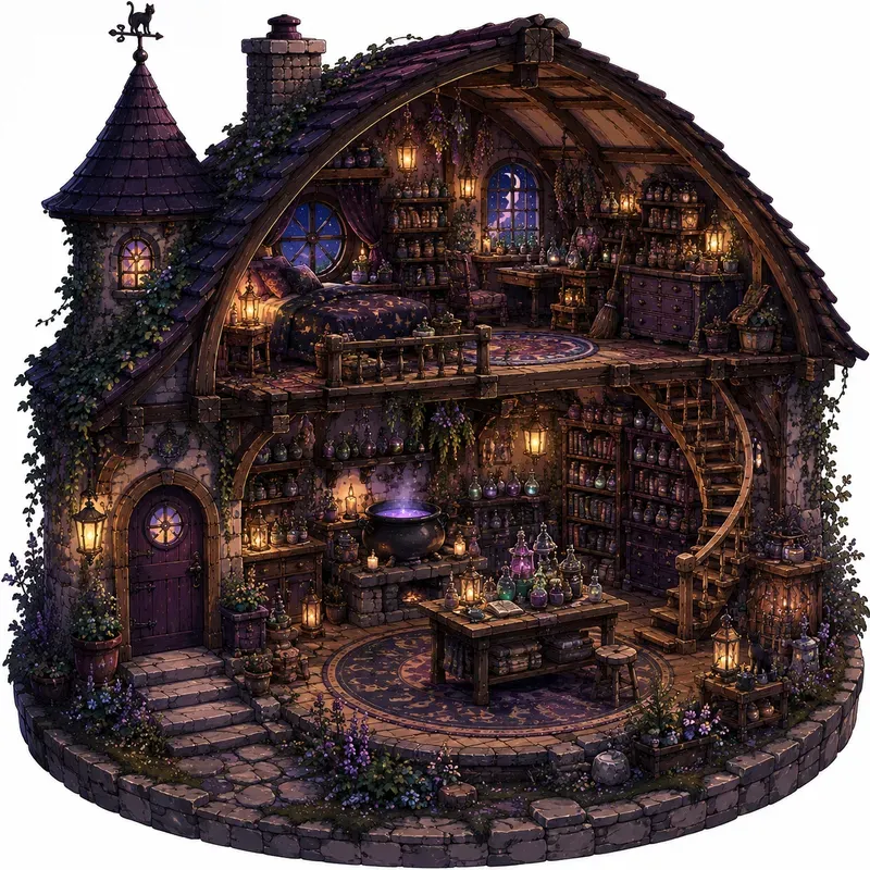 Miniature Cozy Anime Cottage Dioramas