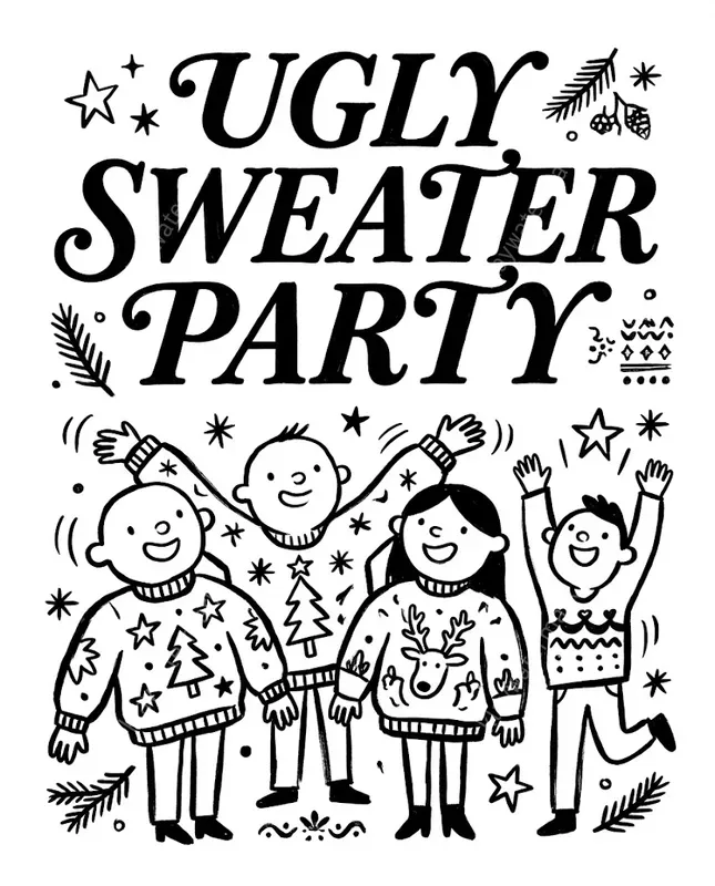 Vintage Naive Folk Art Christmas Posters