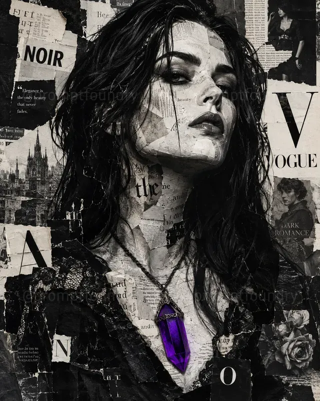 Monochrome Fashion Collage Portraits