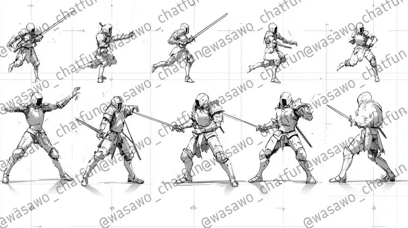 Dynamic Action Pose Reference Sheets