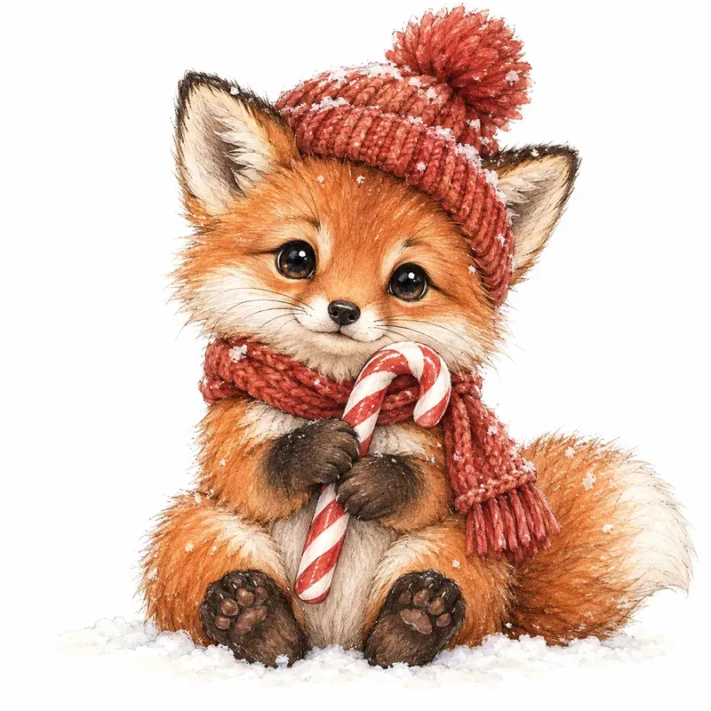 Woodland Winter Baby Animal Cliparts