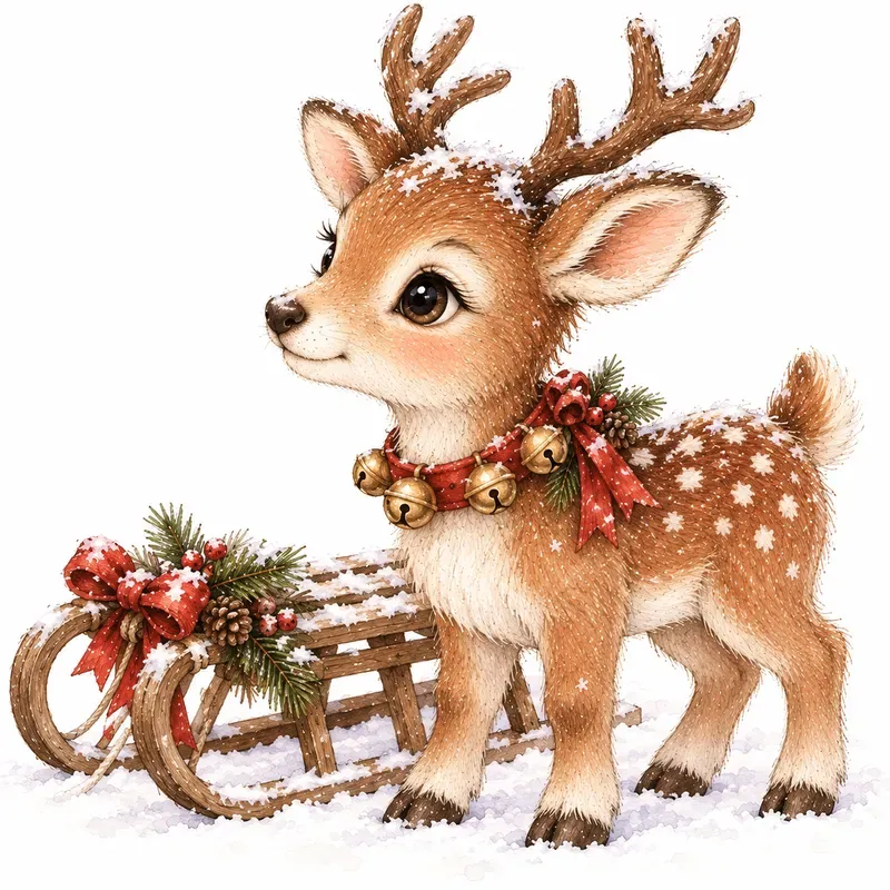 Woodland Winter Baby Animal Cliparts