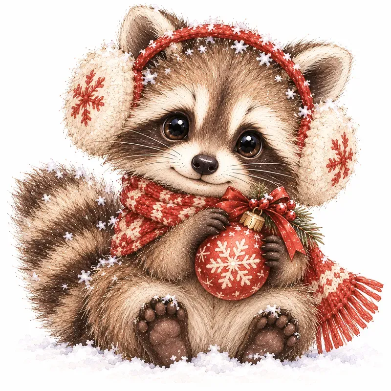 Woodland Winter Baby Animal Cliparts
