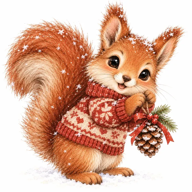 Woodland Winter Baby Animal Cliparts