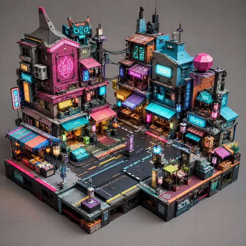 Modular Streetscape Papercraft Kits