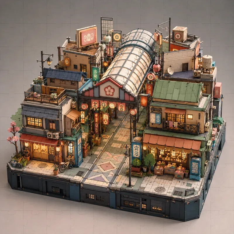 Modular Streetscape Papercraft Kits