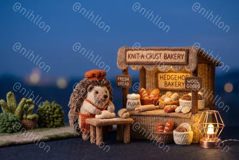 Cute Knitted Wool Miniature Scenes