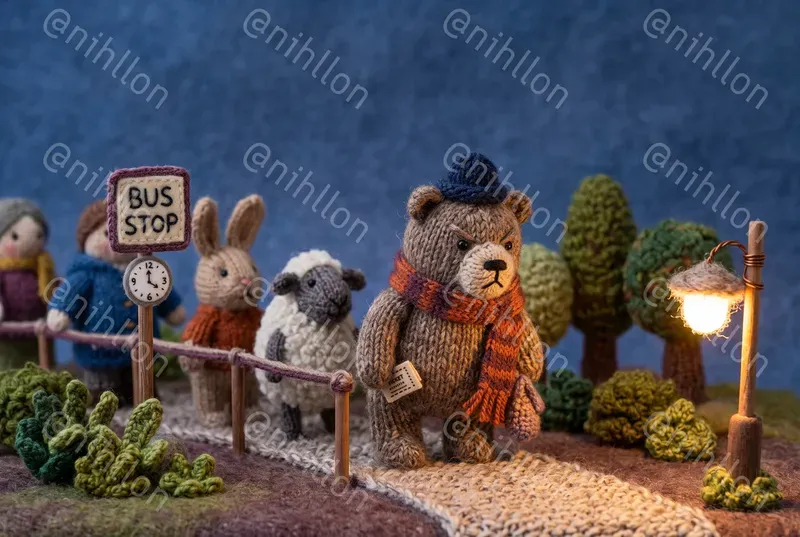 Cute Knitted Wool Miniature Scenes