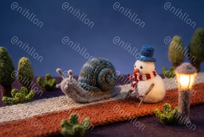 Cute Knitted Wool Miniature Scenes