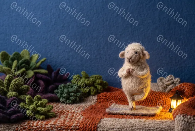 Cute Knitted Wool Miniature Scenes