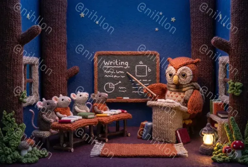 Cute Knitted Wool Miniature Scenes