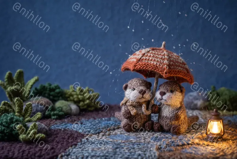 Cute Knitted Wool Miniature Scenes