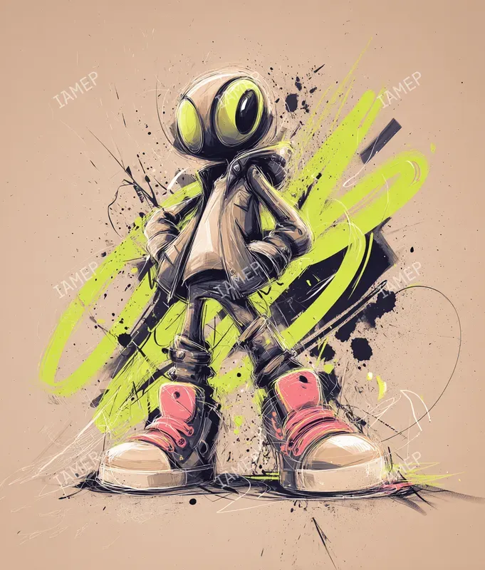 Neon Green Ink Characters