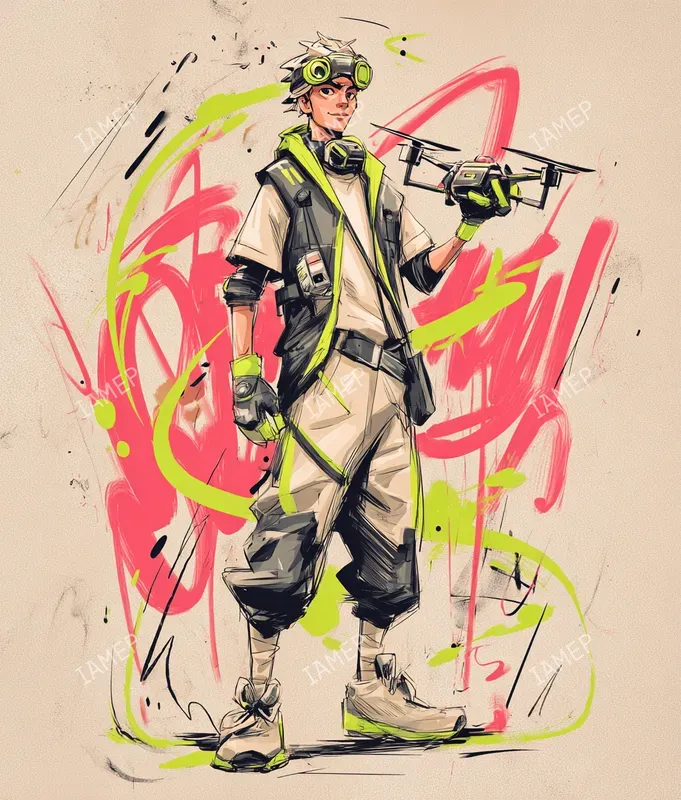 Neon Green Ink Characters