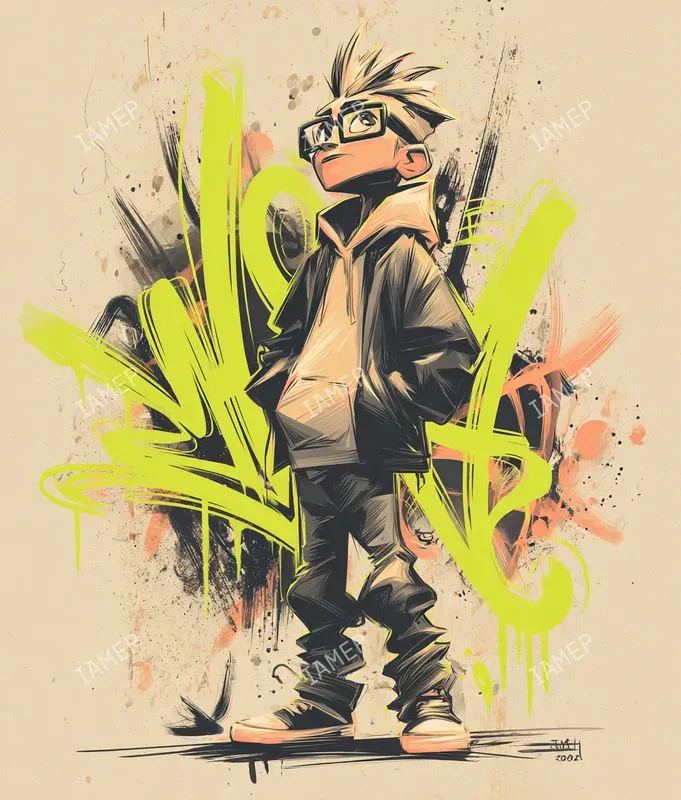 Neon Green Ink Characters