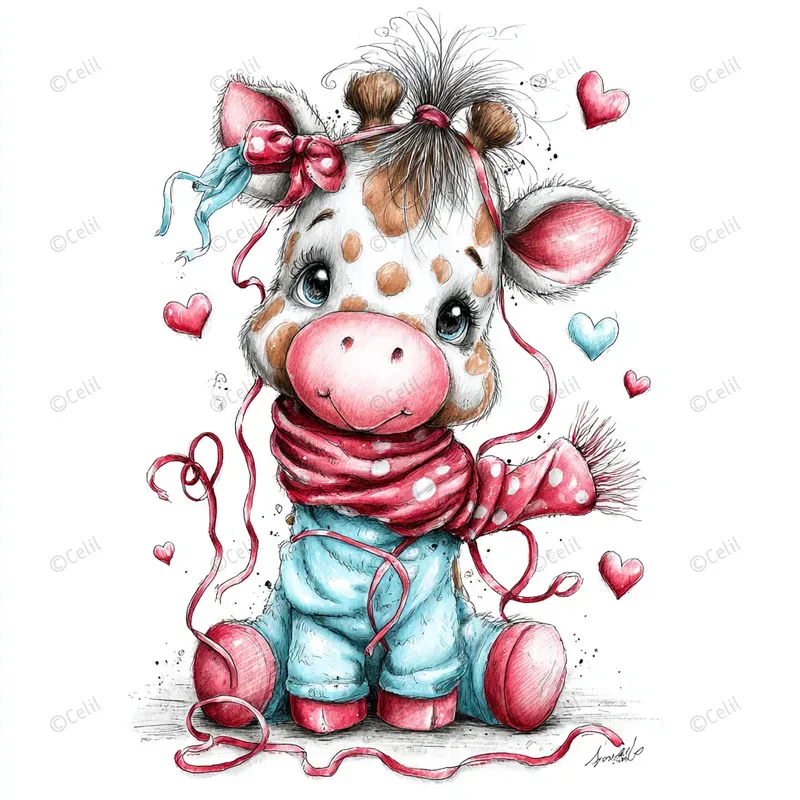 Cute Birthday Animal Clipart Illustrations