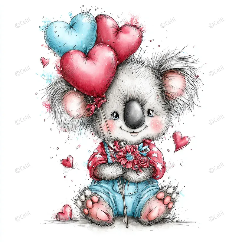 Cute Birthday Animal Clipart Illustrations