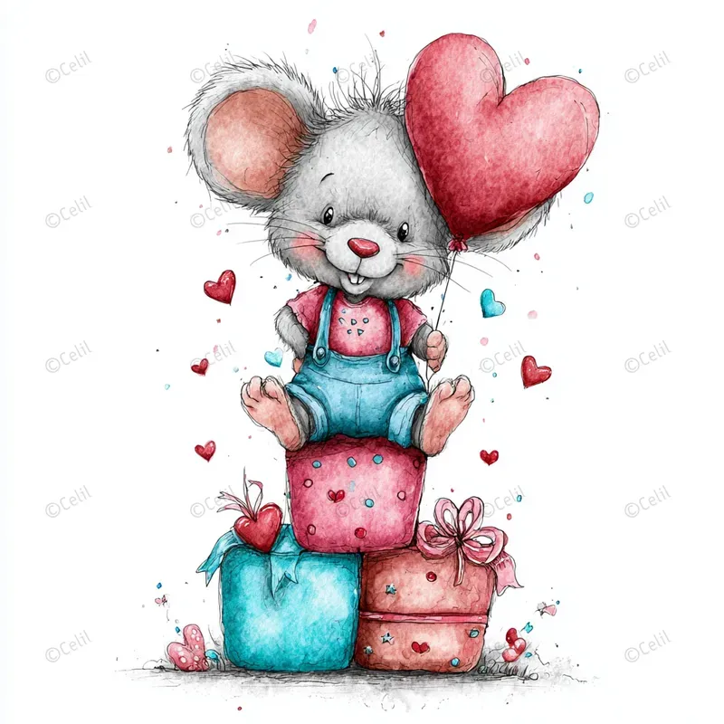 Cute Birthday Animal Clipart Illustrations