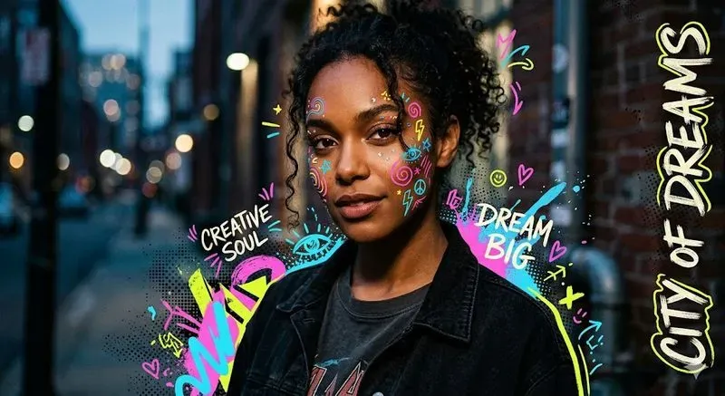 Cinematic Portraits With Doodle Art