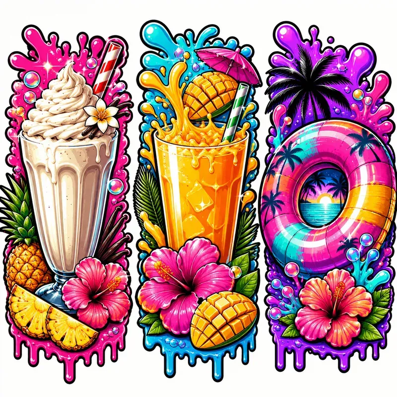 Triple Splash Popart Stickers