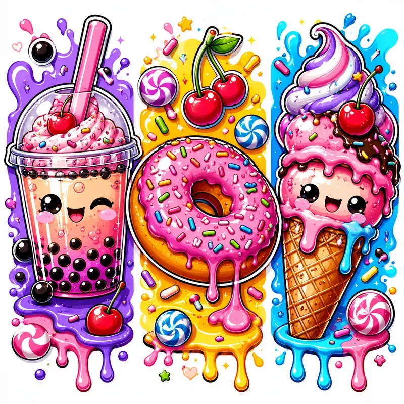 Triple Splash Popart Stickers