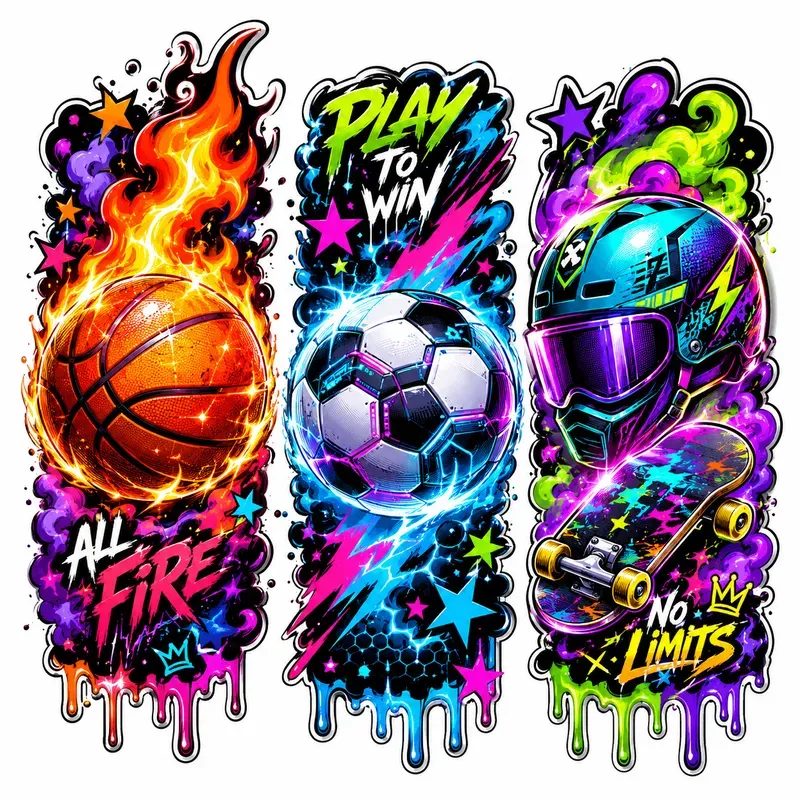 Triple Splash Popart Stickers