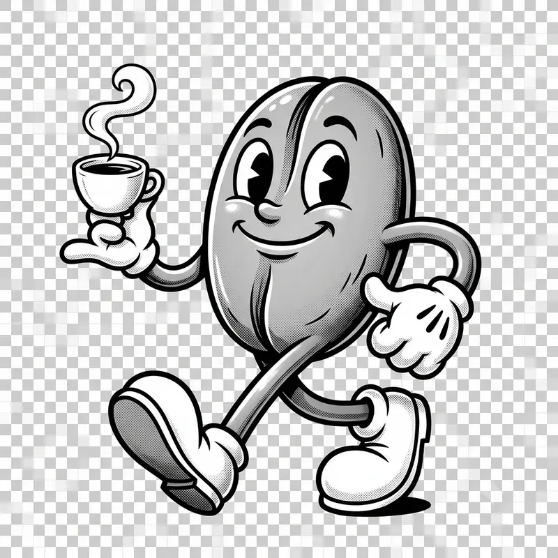 Vintage Rubber Hose Cafe Mascot Cliparts