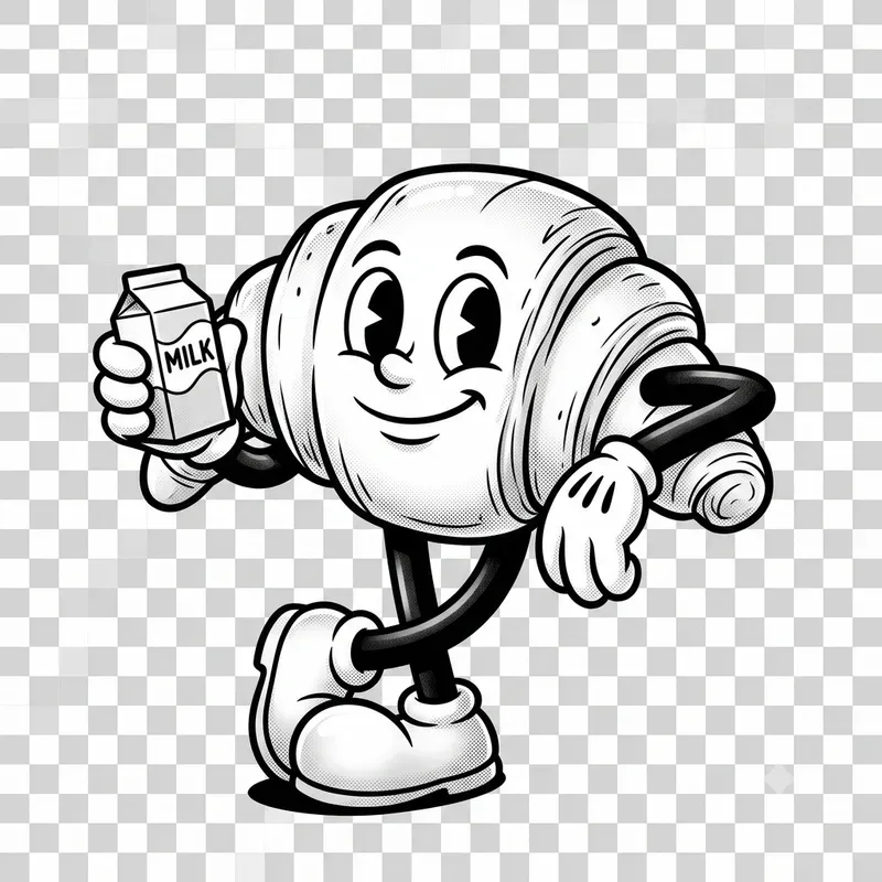 Vintage Rubber Hose Cafe Mascot Cliparts