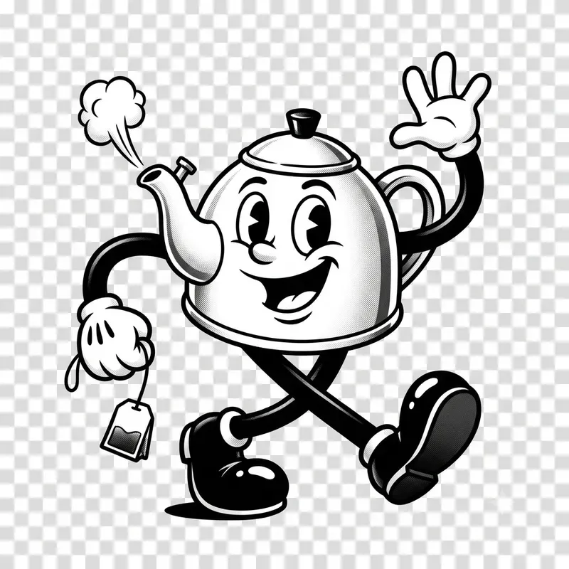 Vintage Rubber Hose Cafe Mascot Cliparts