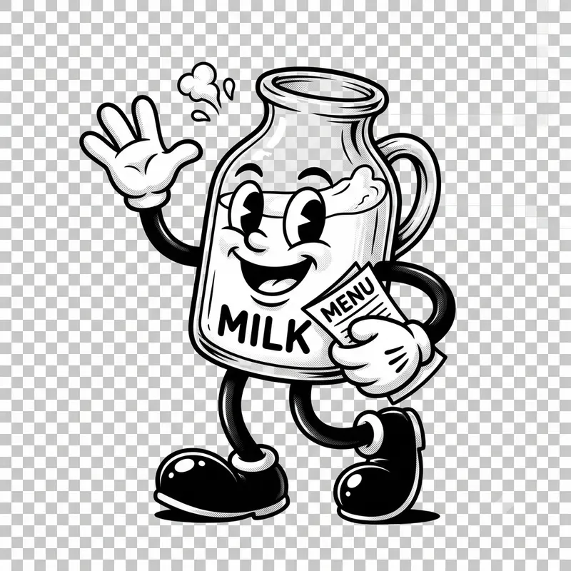 Vintage Rubber Hose Cafe Mascot Cliparts