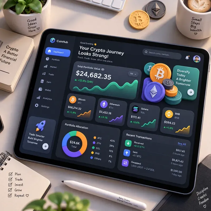 3D Claymorphic App Dashboard Mockups