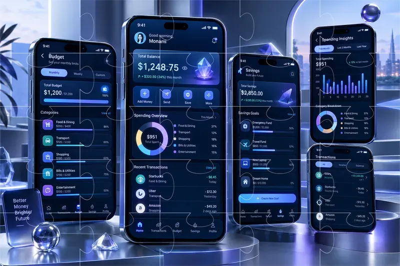 3D App UI Mockups
