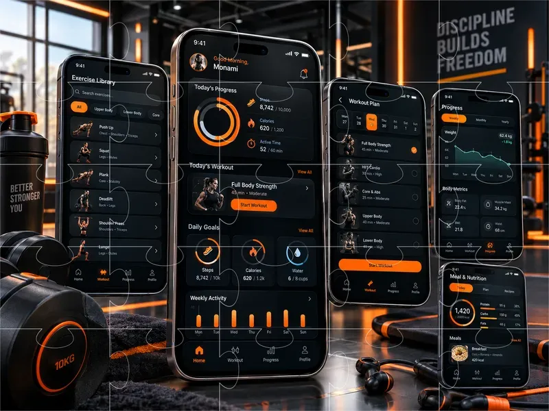 3D App UI Mockups