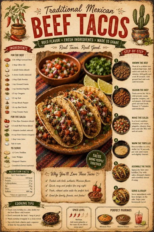Vintage Recipe Infographic Posters