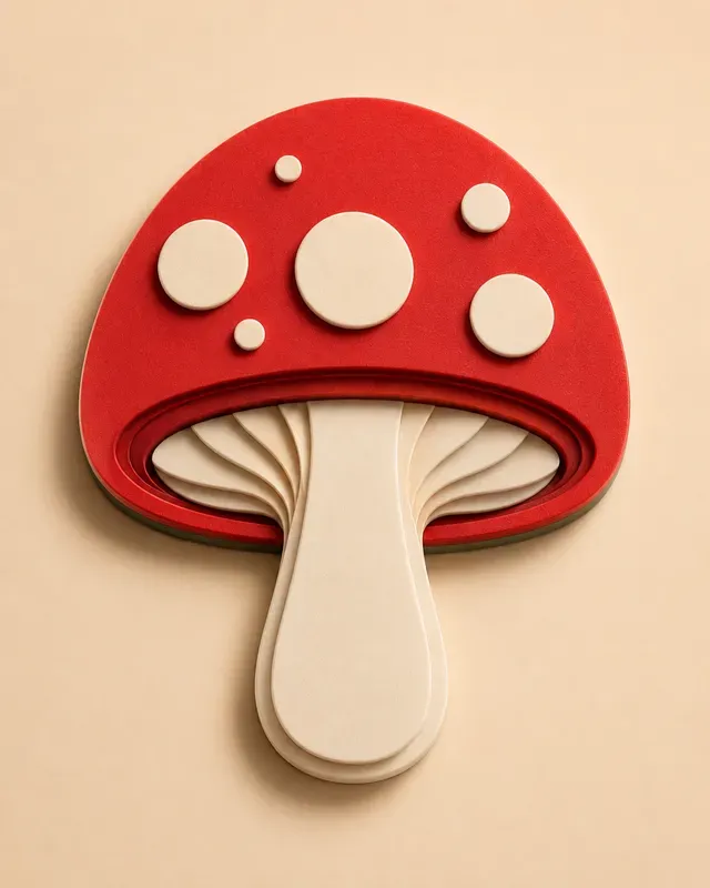 Foam Cutout Icons 3D Layered