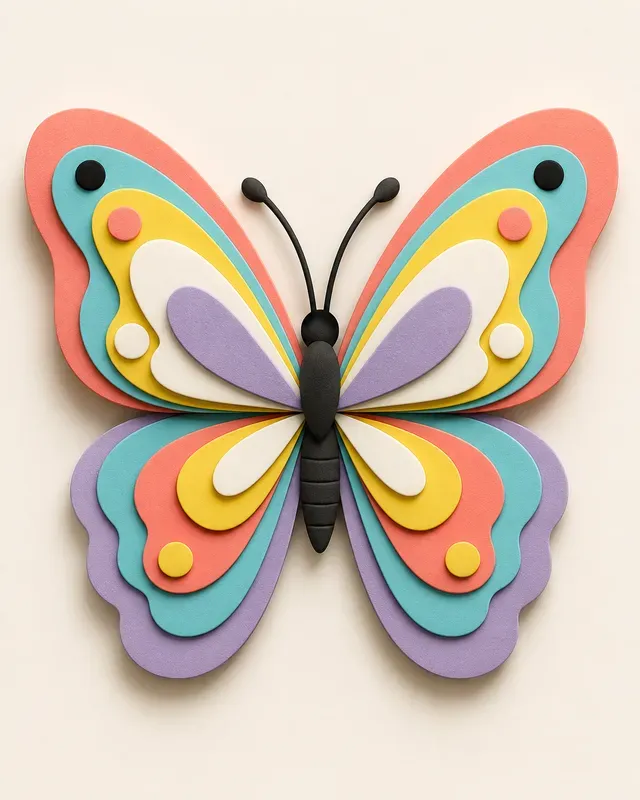 Foam Cutout Icons 3D Layered