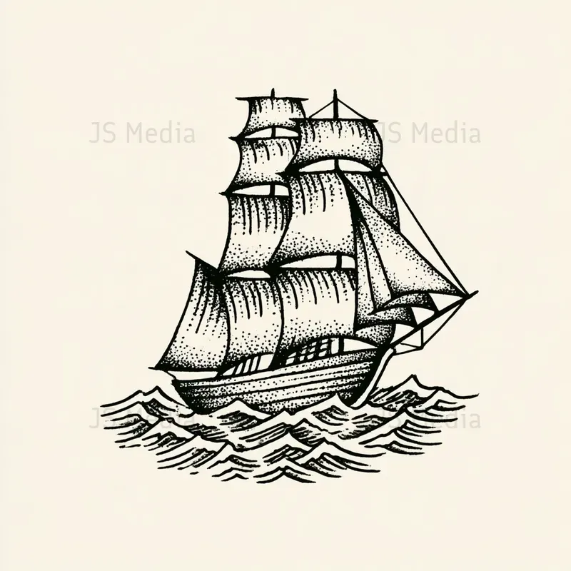 Handdrawn Nautical Tattoo Flash Icons