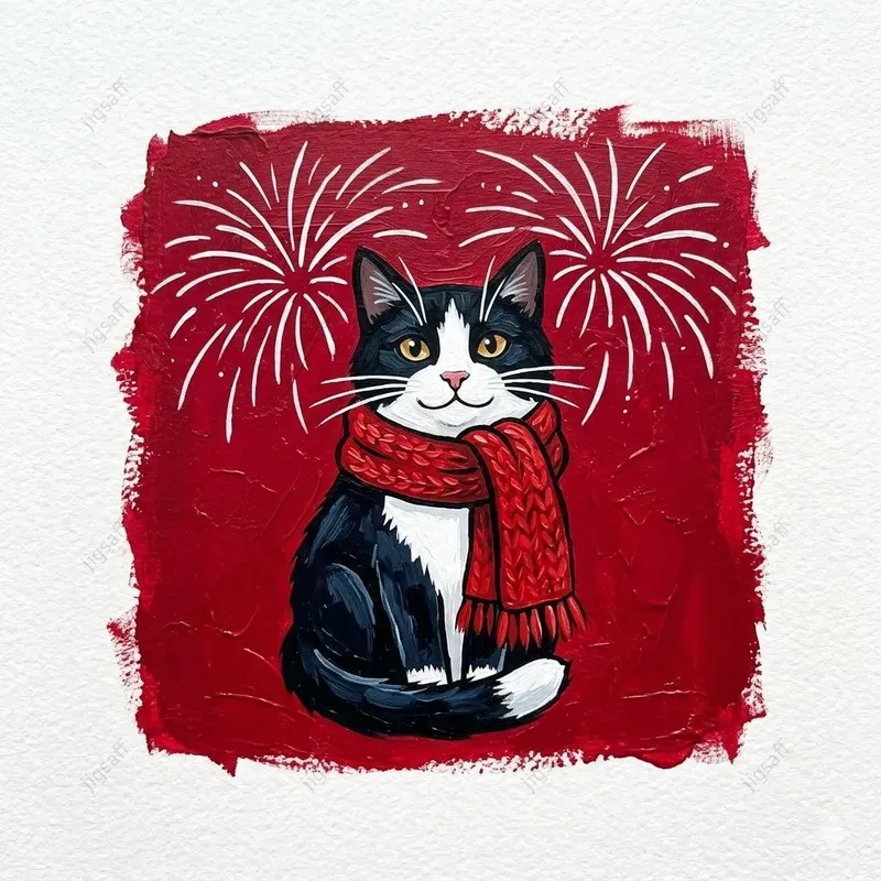 Whimsical Festive Pet Acrylic Vignettes