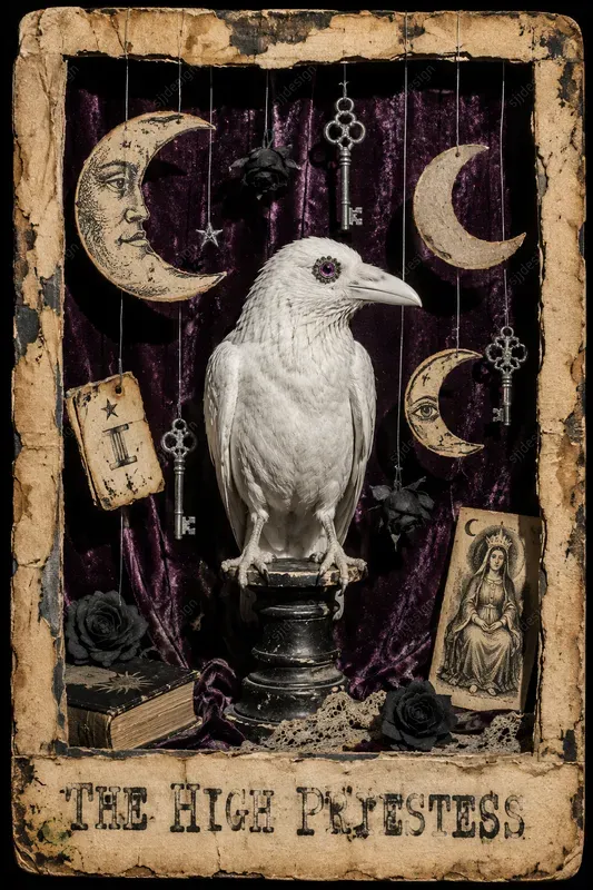 Retro Tarot Card Diorama Collages