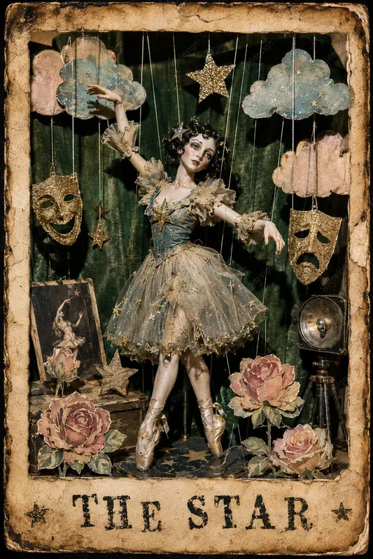Retro Tarot Card Diorama Collages