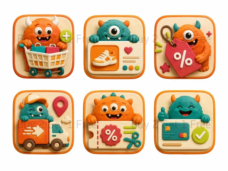 Cute App Mobile Icon Sets